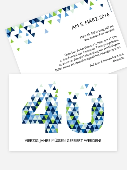 Einladung 40. Geburtstag Drei Ecken