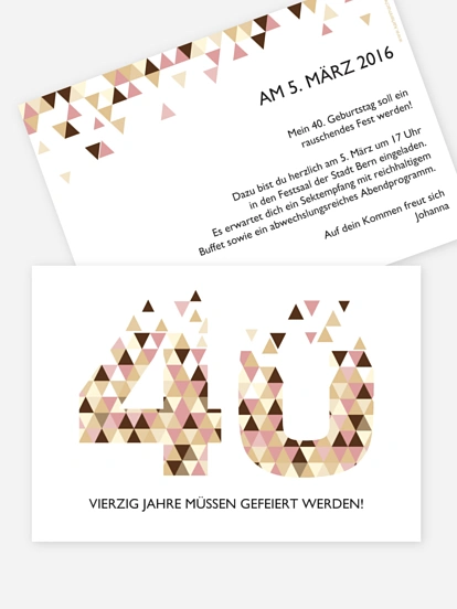 Einladung 40. Geburtstag Drei Ecken