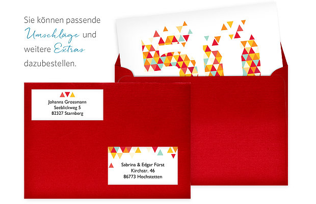 Einladungskarten 50 Geburtstag Drei Ecken