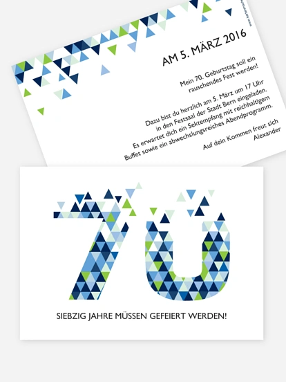 Einladung 70. Geburtstag Drei Ecken