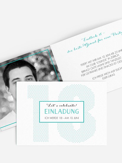 Einladung 18. Geburtstag Mit Punkten