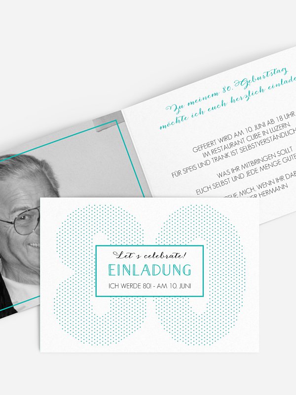 Einladung 80. Geburtstag Mit Punkten