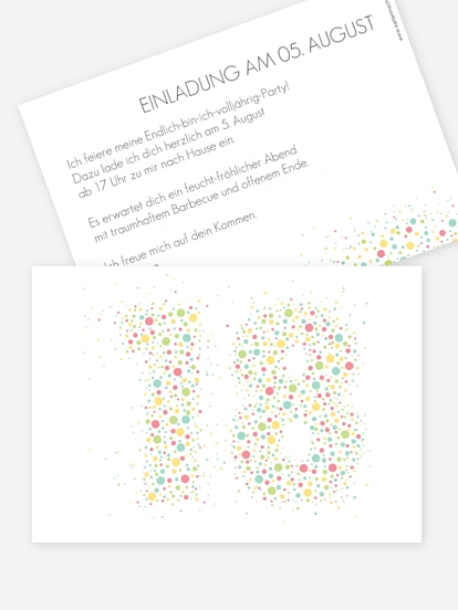 Einladung 18. Geburtstag Spritzig