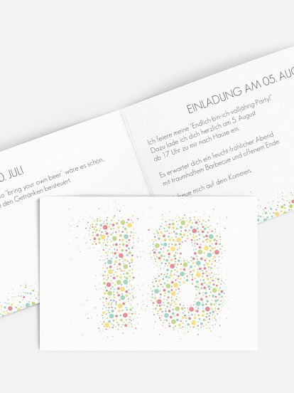 Einladung 18. Geburtstag Spritzig