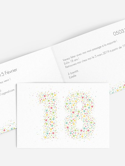 invitation anniversaire 18 Chiffre pétillant