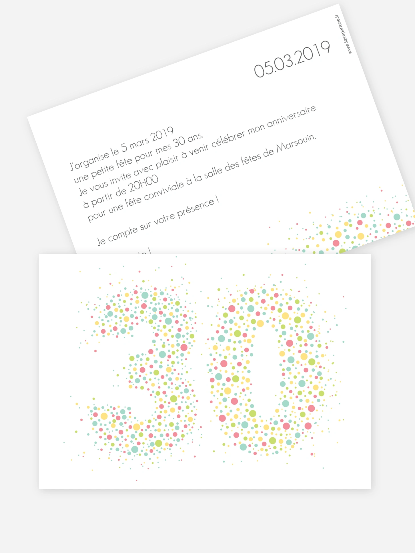 invitation anniversaire 30 Chiffre pétillant