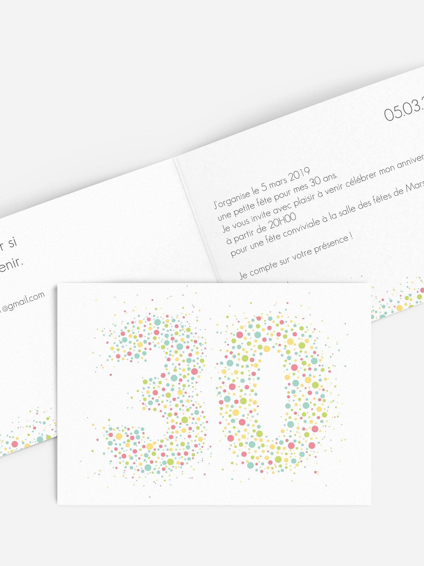 invitation anniversaire 30 Chiffre pétillant