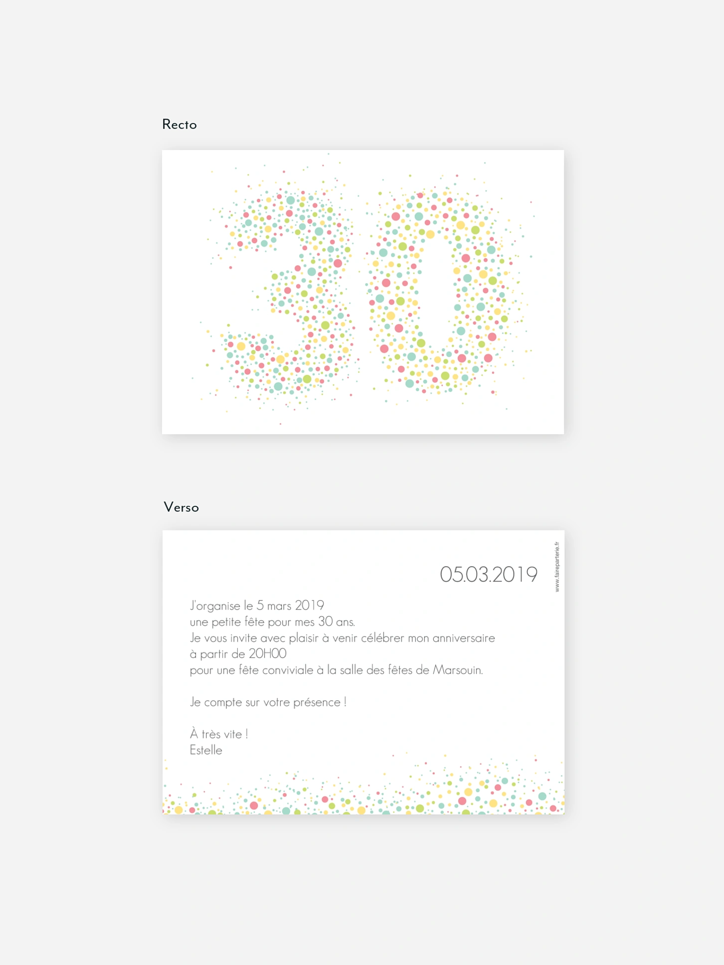 invitation anniversaire 30 Chiffre pétillant