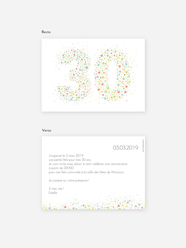 invitation anniversaire 30 Chiffre pétillant