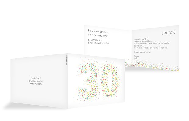 invitation anniversaire 30 Chiffre pétillant