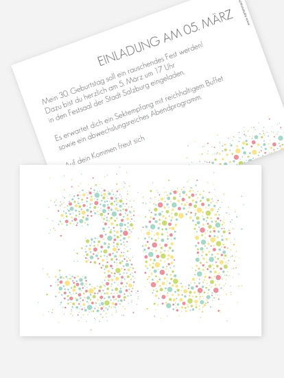 Einladung 30. Geburtstag Spritzig