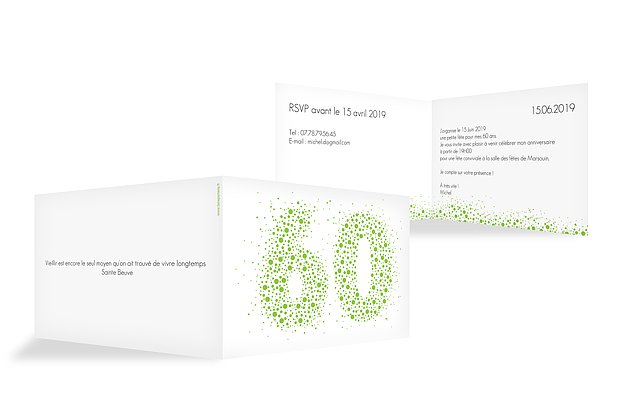 invitation anniversaire 60 Chiffre pétillant