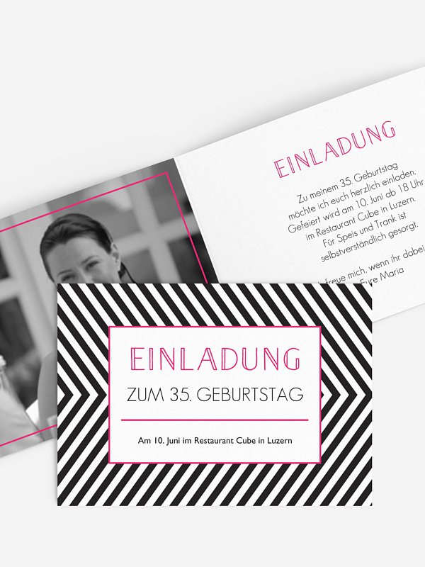 Geburtstagseinladung Modern Stripes
