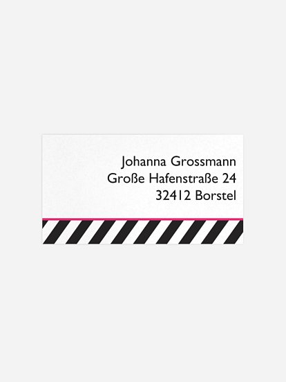 Empfängeraufkleber Geburtstag Modern Stripes