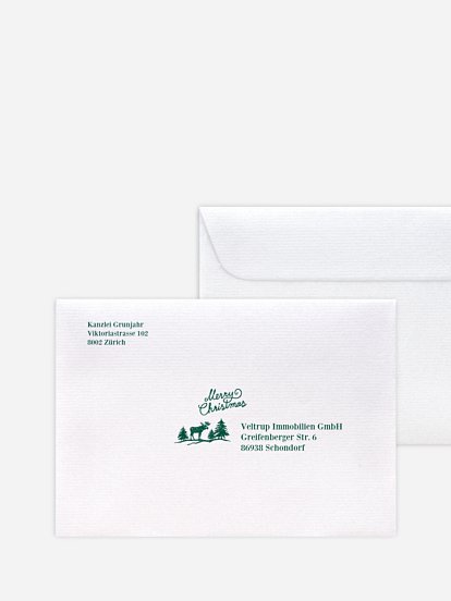 Bedruckte Umschläge geschäftl. Weihnachten Skandinavien