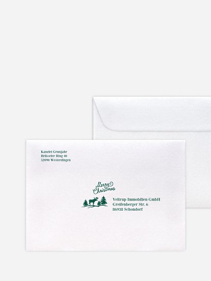 Bedruckte Umschläge geschäftl. Weihnachten Skandinavien