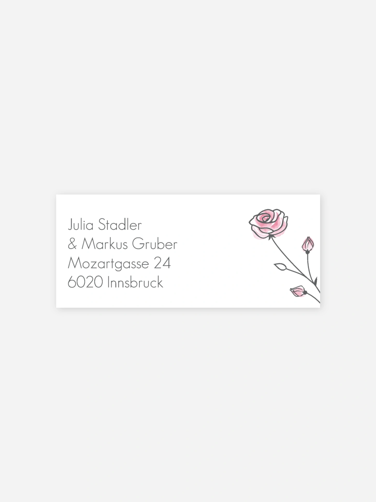 Absenderaufkleber Hochzeit Roses