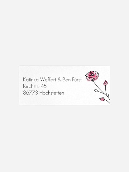 Absenderaufkleber Hochzeit Roses