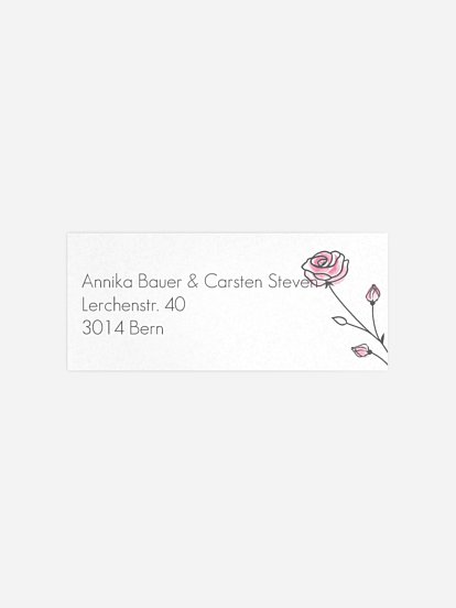 Absenderaufkleber Hochzeit Roses