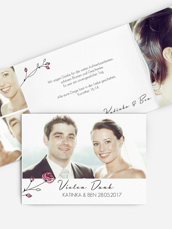 Dankeskarte Hochzeit Roses