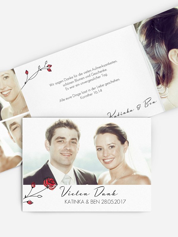 Dankeskarte Hochzeit Roses