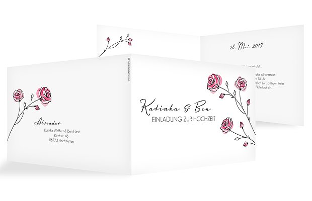 Hochzeitseinladung Roses
