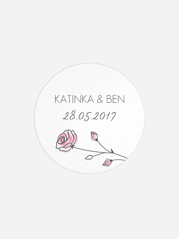 Geschenkaufkleber Hochzeit Roses