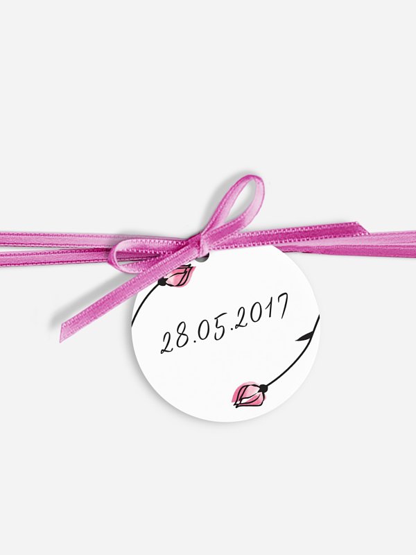 Anhänger mit Band zur Hochzeit Roses