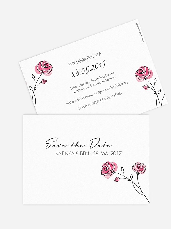 Save-the-Date Karte Roses