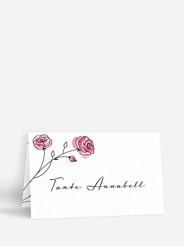 Tischkarte Hochzeit Roses