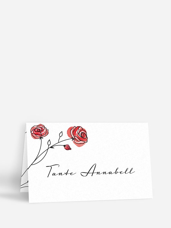 Tischkarte Hochzeit Roses