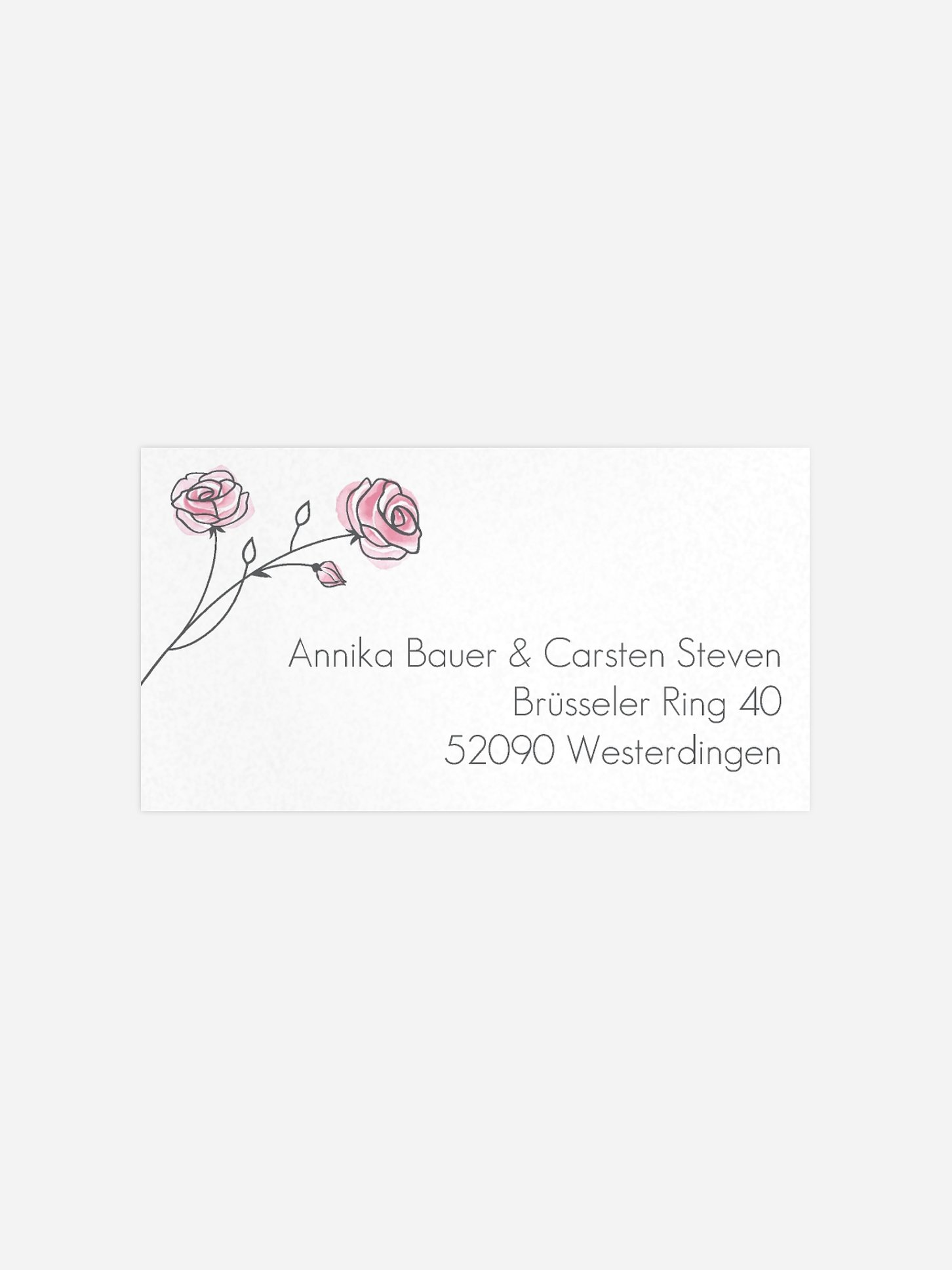 Empfängeraufkleber Hochzeit Roses