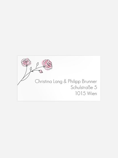 Empfängeraufkleber Hochzeit Roses