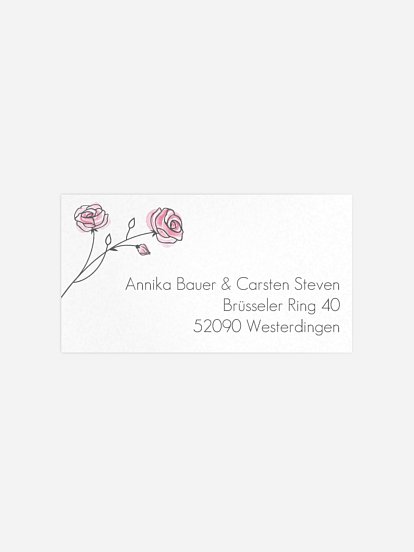 Empfängeraufkleber Hochzeit Roses