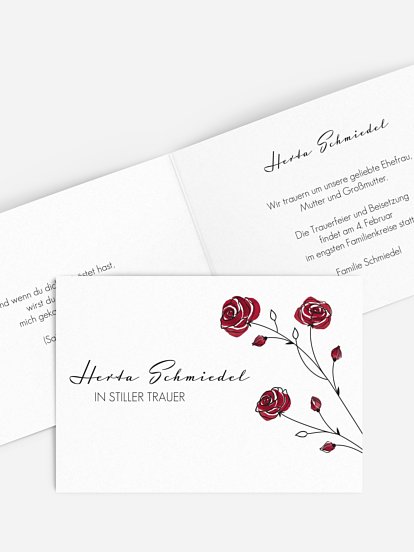Trauerkarte Roses