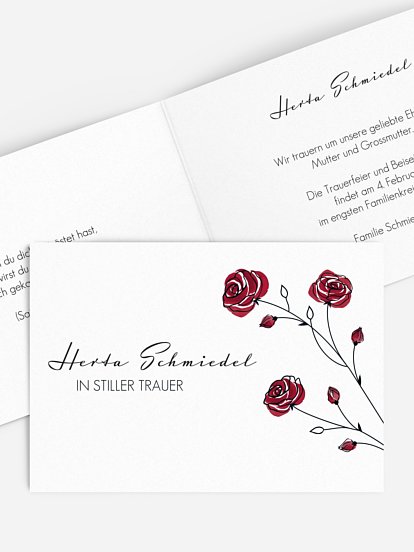 Trauerkarte Roses