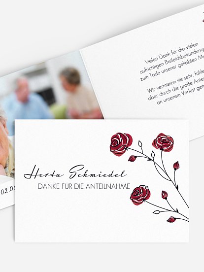 Trauerdanksagung Roses