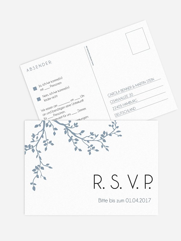 Antwortkarte Hochzeit Vereint