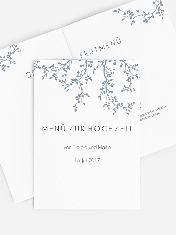 Menükarte Hochzeit Vereint