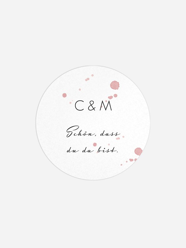 Geschenkaufkleber Hochzeit Brush Lettering