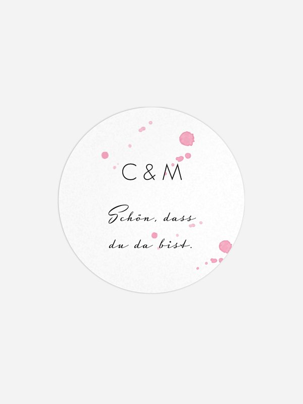 Geschenkaufkleber Hochzeit Brush Lettering
