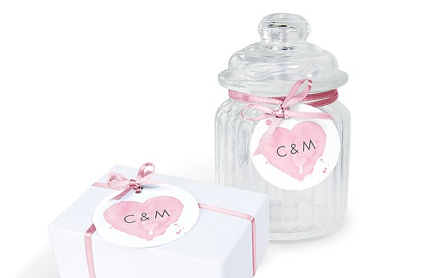 Anhänger mit Band zur Hochzeit Brush Lettering