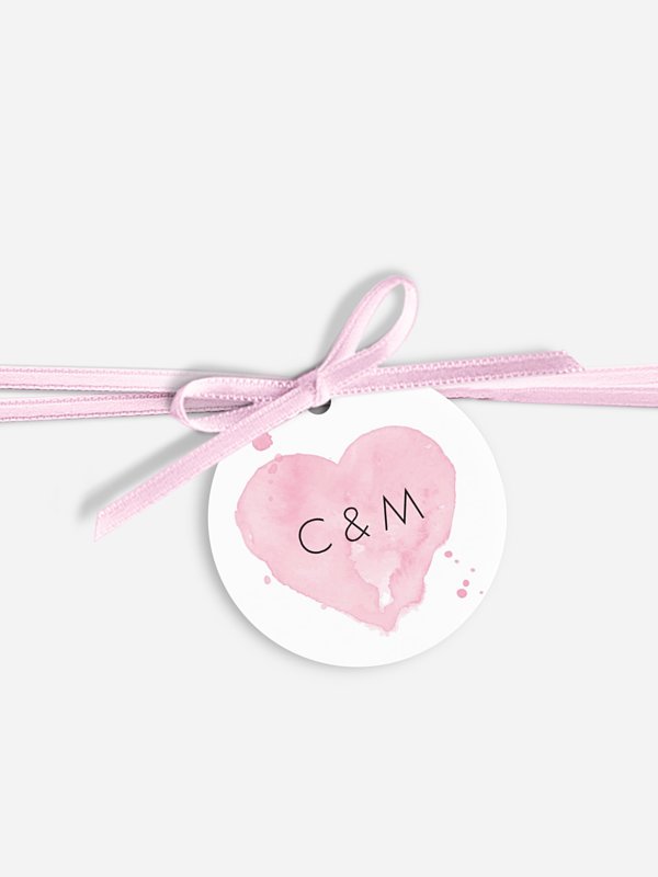 Anhänger mit Band zur Hochzeit Brush Lettering