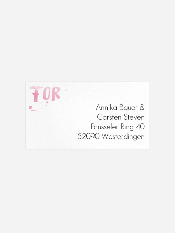 Empfängeraufkleber Hochzeit Brush Lettering