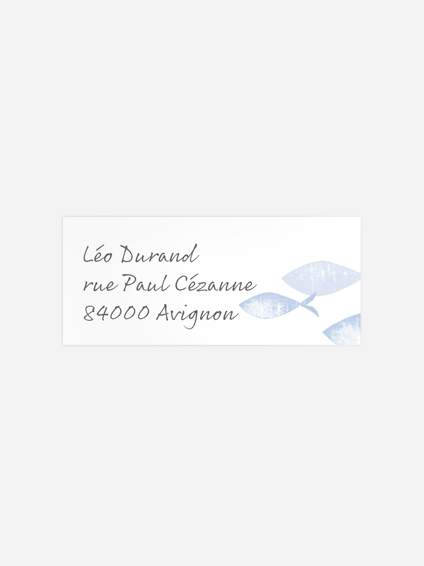 Étiquette expéditeur confirmation Banc de poissons
