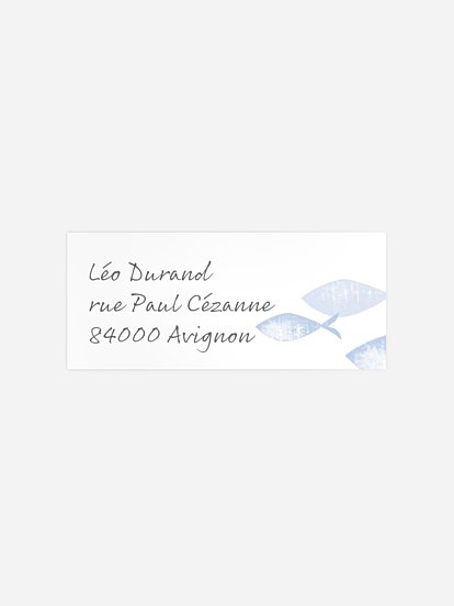 Étiquette expéditeur confirmation Banc de poissons