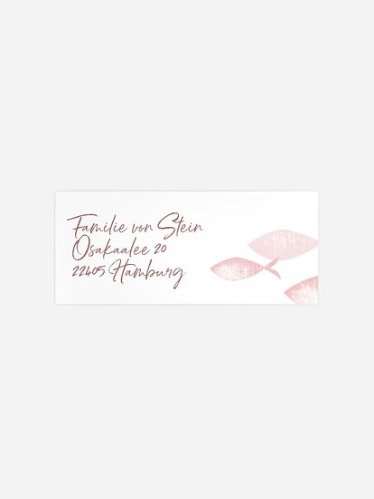 Absenderaufkleber Taufe Fischschwarm