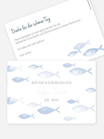 Danksagung Kommunion Fischschwarm