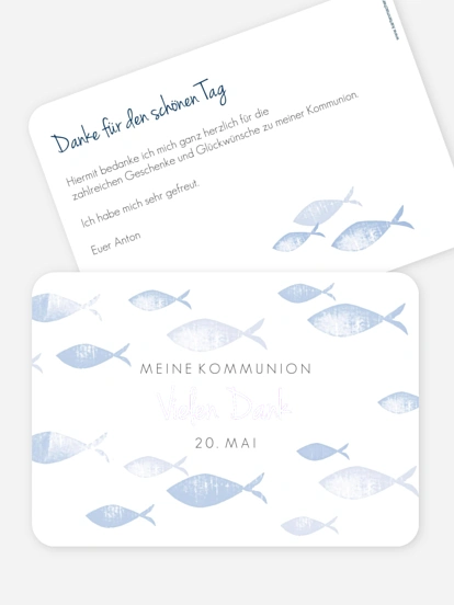 Danksagung Kommunion Fischschwarm