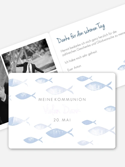 Danksagung Kommunion Fischschwarm